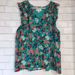 Elle Floral Ruffled Tank